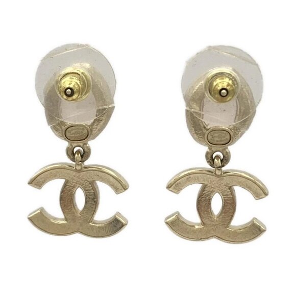 CHANEL - Gold White Hardware Fake Pearl Rhinestones Earrings 446-080725 - Picture 2 of 4